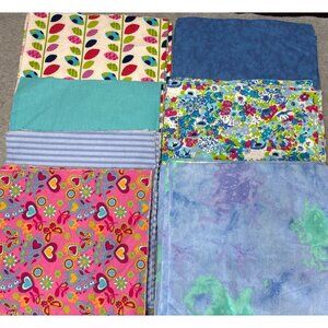 71 Precut Flannel Squares 10" & 9" - Assorted Patterns & Colors